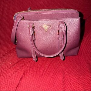 Prada Lux Leather Small Promenade Bag in Plum